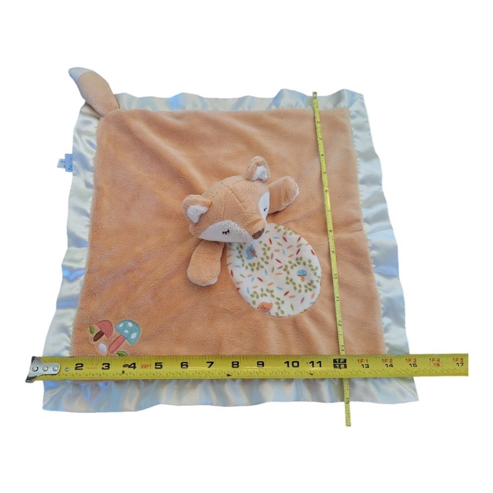 Douglas Baby Fox Lovey Security Blanket Woodland Critters Mushrooms Satin Trim - Picture 8 of 10